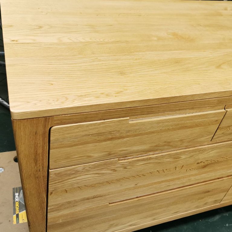 Vogue 7 Drawer Low Chest/Dressing Table – Oak in Vogue Furniture
